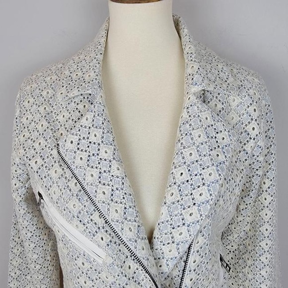 Anthropologie- Dolan Crochet Zip Moto Jacket - Picture 4 of 11